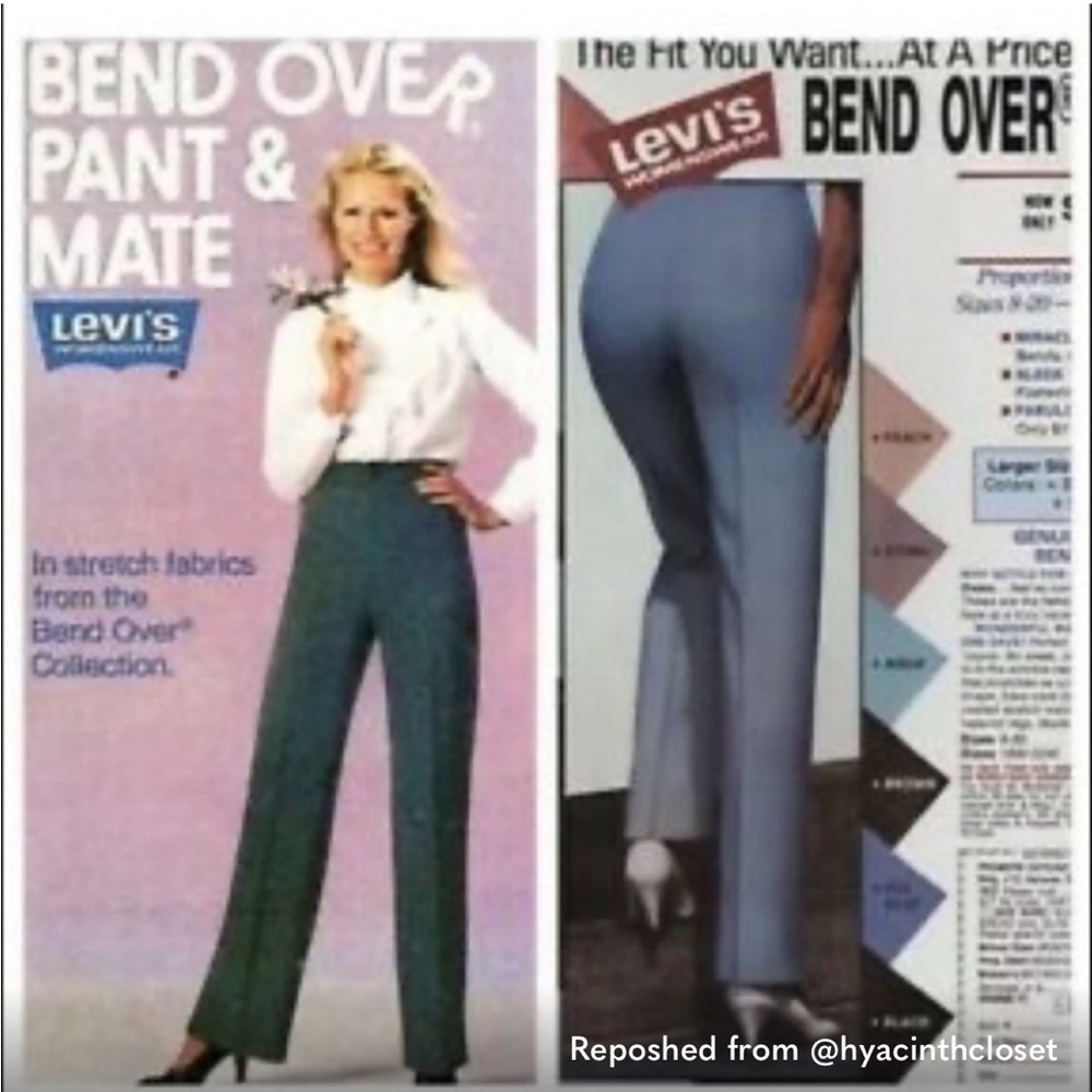 Levi’s Vintage Bend Over Pants Women’s 26 • 1970s High Waist Trousers Blue Tab